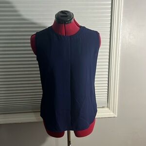 Navy sleeveless blouse